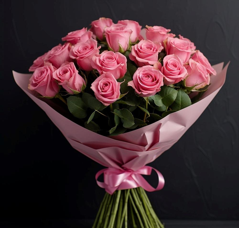 Букет 25 розовых роз в Комсомольском Республики Мордовия