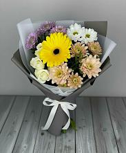 Букет цветов из:  Розы, Герберы и Хризантемы #REPLACE_PRED# Комсомольском Республики Мордовия