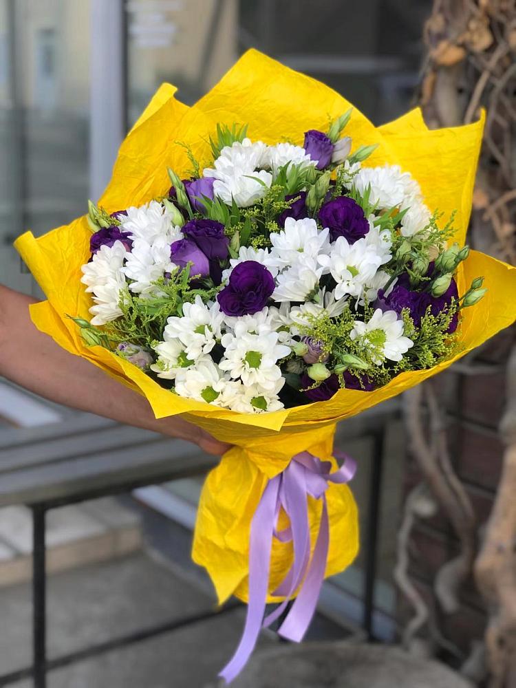 Букет цветов из: Ирисы, Хризантемы и Ромашки в Комсомольском Республики Мордовия