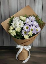 Букет цветов из:  Хризантемы и Розы в Комсомольском Республики Мордовия