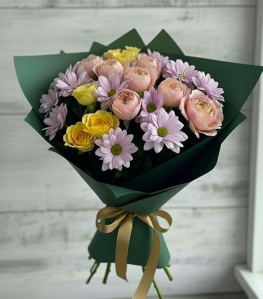 Букет цветов из: Хризантемы и Розы в Комсомольском Республики Мордовия