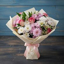 Букет цветов из:  Хризантемы, Альстромерии и Розы #REPLACE_PRED# Комсомольском Республики Мордовия