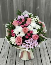 Букет цветов из:  Альстромерии, Гвоздики, Розы и Хризантемы #REPLACE_PRED# Комсомольском Республики Мордовия