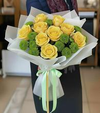 Букет цветов из:  Хризантемы и Розы в Комсомольском Республики Мордовия