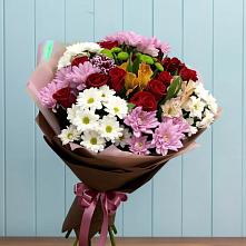 Букет цветов из:  Розы, Хризантемы и Альстромерии #REPLACE_PRED# Комсомольском Республики Мордовия