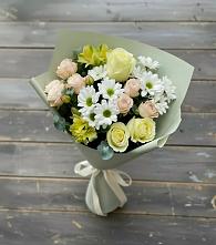 Букет цветов из:  Альстромерии, Розы и Хризантемы в Комсомольском Республики Мордовия