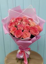 Букет 15 Розовых роз Равель в Комсомольском Республики Мордовия
